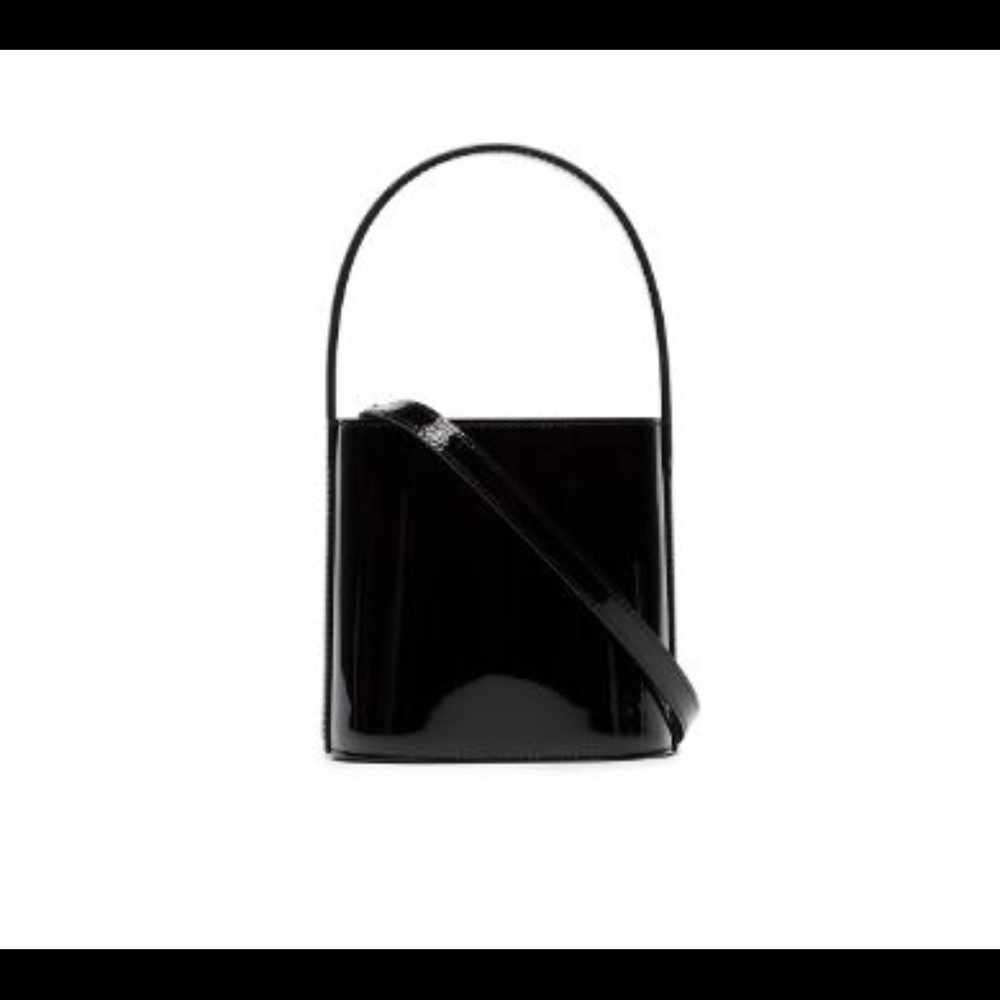 Staud black Bisset patent leather bucket bag - Picture 2 of 7